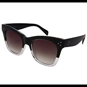 NWT Oversized Black/Clear Sunglasses